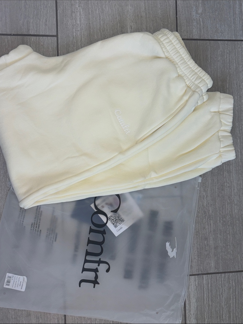 Comfort Cream Cozy Track Joggers for Women New in Bag
